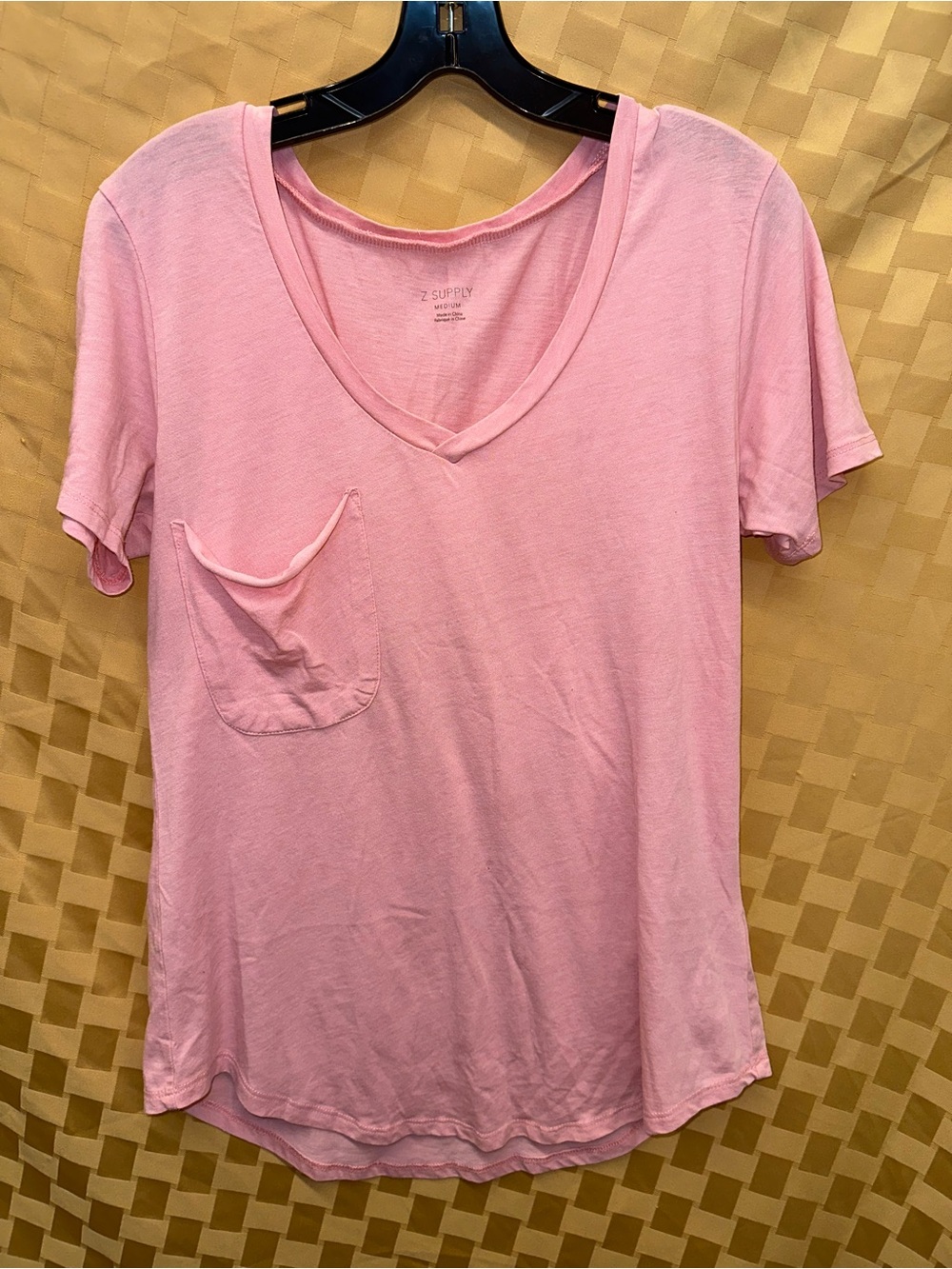 Z Supply Soft Pink V-Neck Pocket Tee